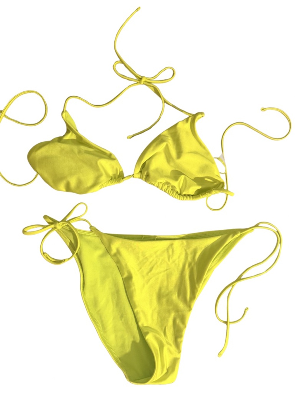 Shade & Shore Neon Yellow Triangle Bikini Top